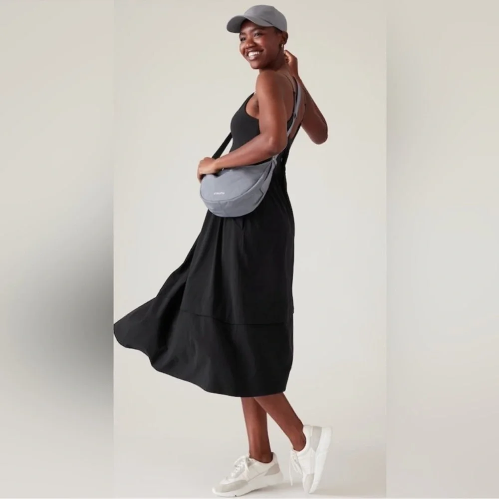 Athleta Elation V-Neck Hybrid Dress Black - Picture 4 of 16